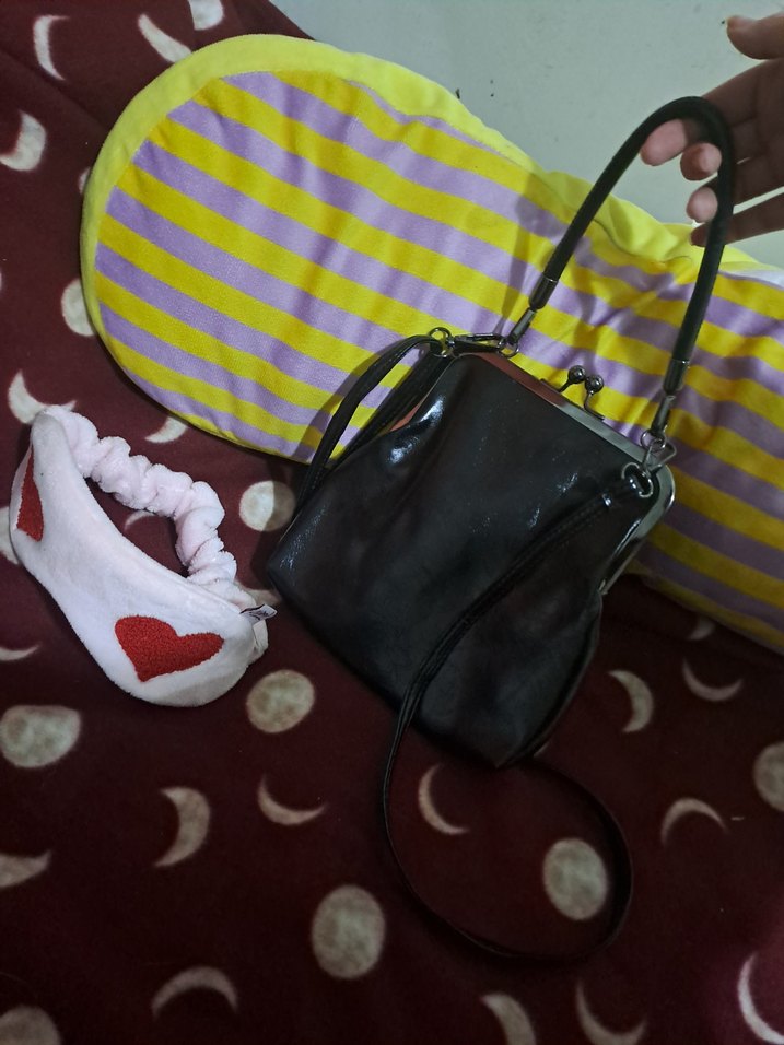 vintage Siyah suni Deri Kadın Çanta. - Görsel 4