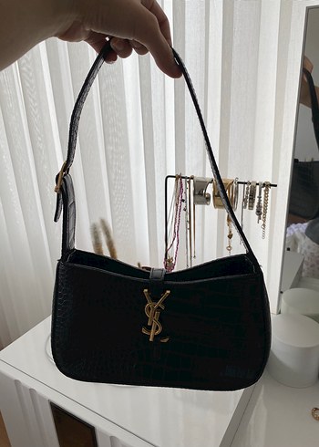 Siyah Yılan Desenli ysl çanta