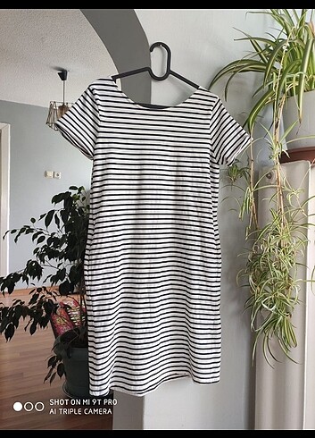 Massimo Dutti Çizgili massimo dutti kısa elbise
