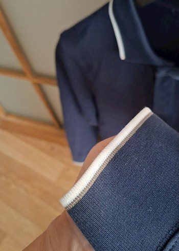 m Beden H&M Lacivert Uzun Kollu Polo Tişört