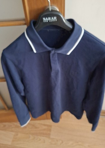 H&M Lacivert Uzun Kollu Polo Tişört