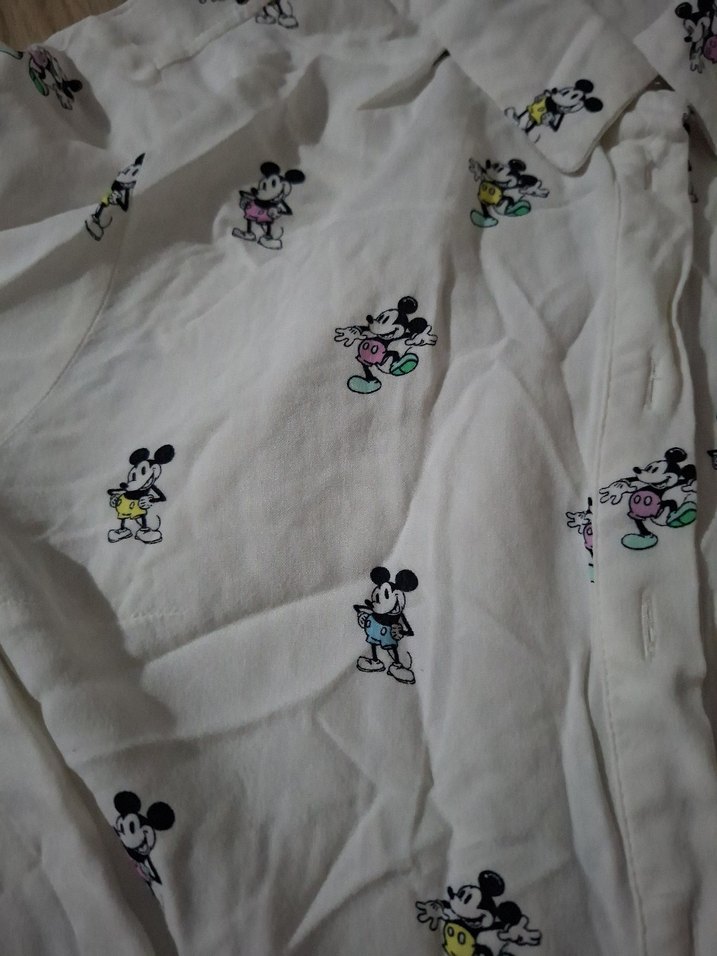 Desenli Beyaz Pamuklu Uzun Kollu Gömlek - Görsel 2