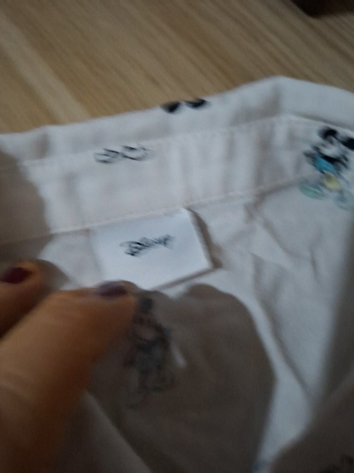 Desenli Beyaz Pamuklu Uzun Kollu Gömlek - Görsel 4