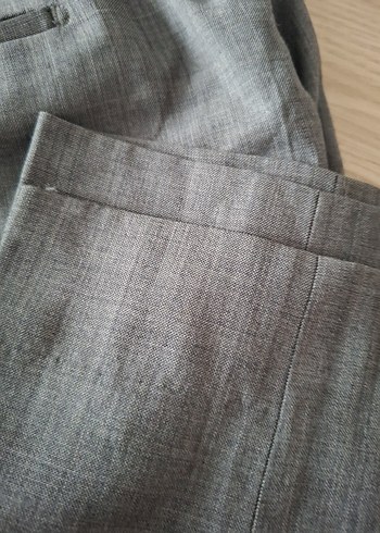 Gri Keten Kumaşlı Kemerli Erkek Pantolon SARAR - Görsel 3