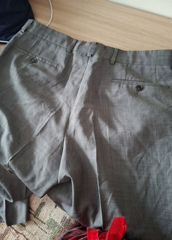 Gri Keten Kumaşlı Kemerli Erkek Pantolon SARAR - Görsel 6