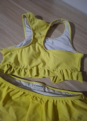 Sarı Nakışlı Kız Çocuk Bikini Takımı - Görsel 5