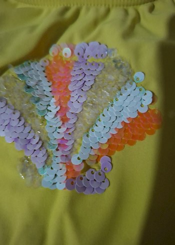 Sarı Nakışlı Kız Çocuk Bikini Takımı - Görsel 3