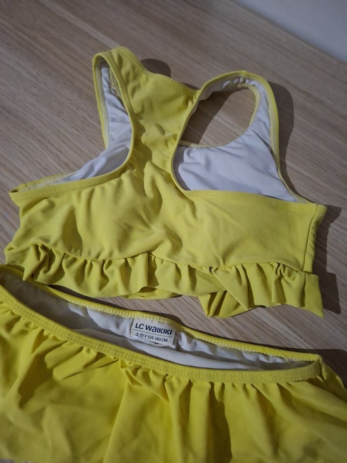 Sarı Nakışlı Kız Çocuk Bikini Takımı - Görsel 5