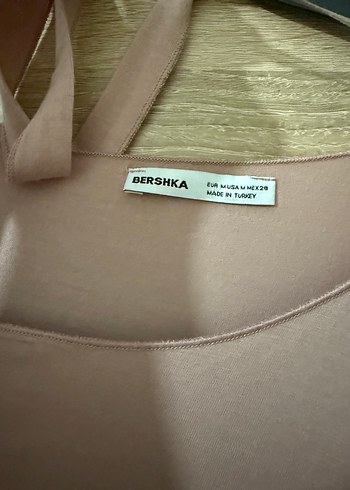 Bershka Bershka Gül Pembesi Boyundan bağlama- Drapeli üst
