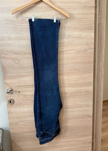 Lacivert Midi Boy Kadın Denim Pantolon