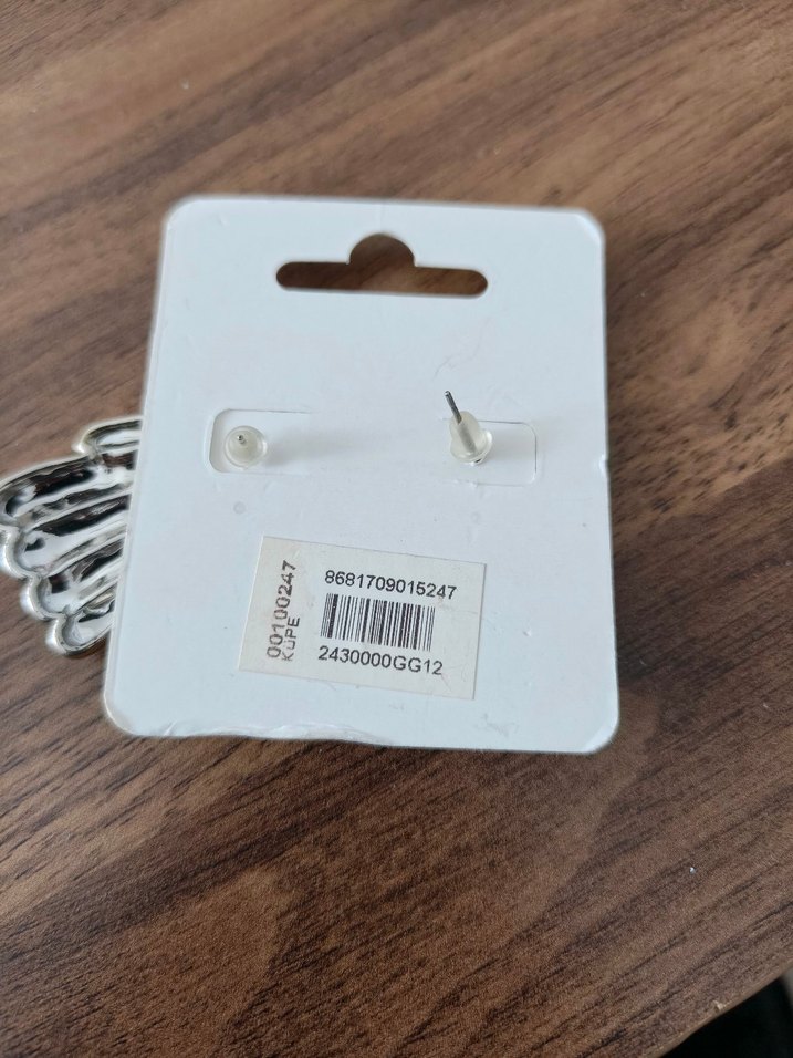 Kemerli Bohem Mini Gri Küpeler - Görsel 2