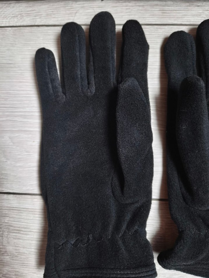 Siyah Kadın Polar Eldiven Velcro - Görsel 2