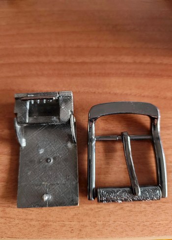 Klasik Gri ve Kahverengi Erkek Kemer Tokası - Görsel 2