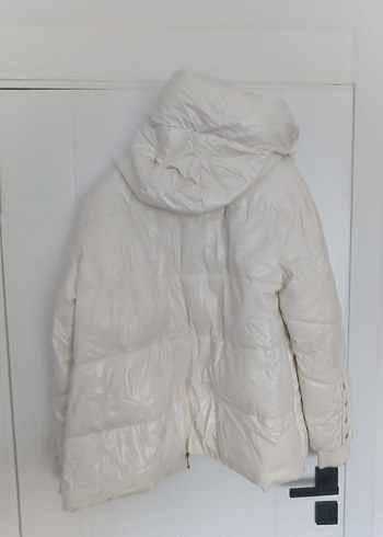 Beyaz Kadın Midi Kışlık Mont - Görsel 2