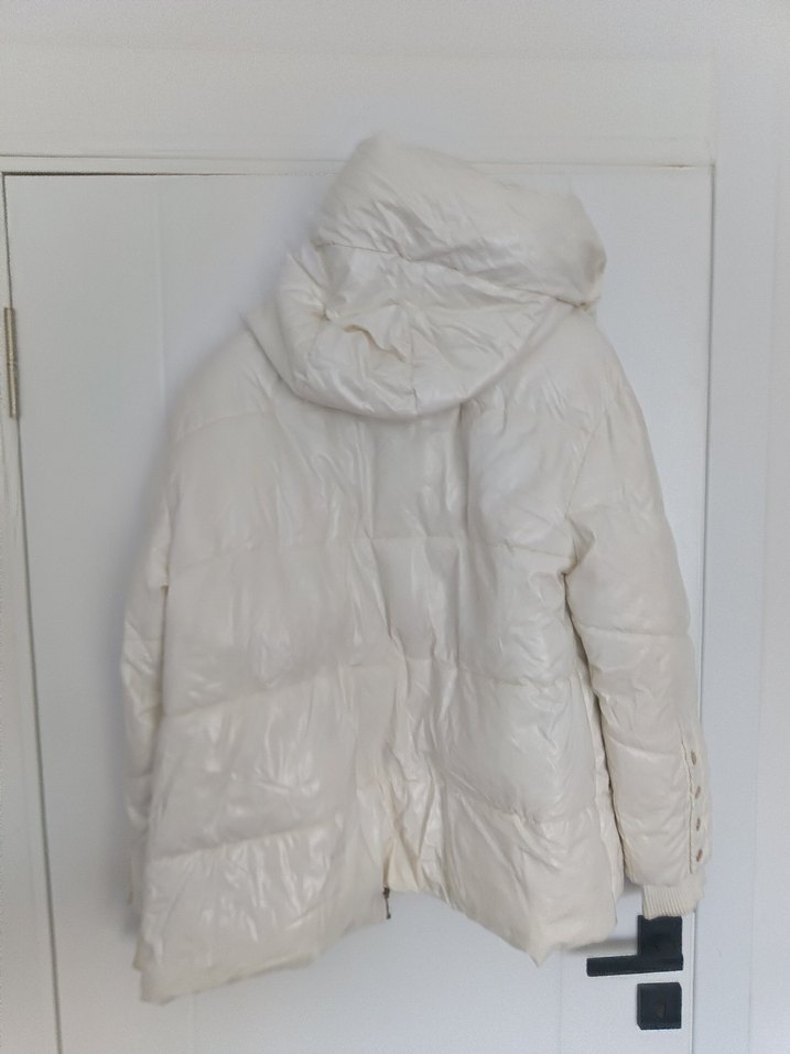 Beyaz Kadın Midi Kışlık Mont - Görsel 2