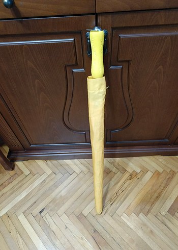 Sarı Pileli Kadın Şemsiye - Görsel 5