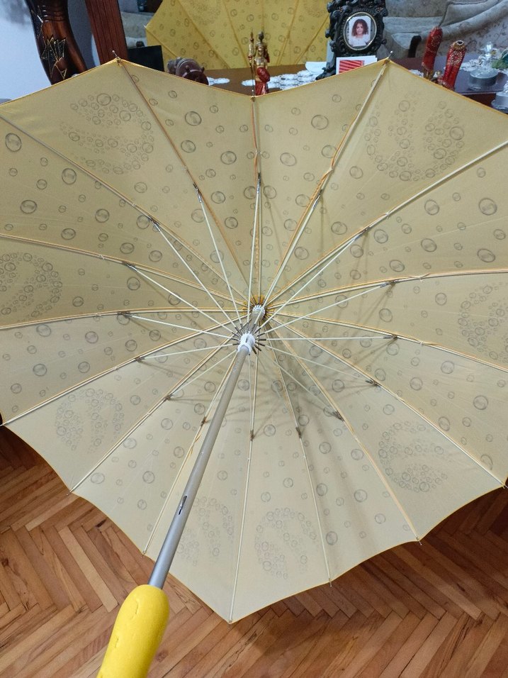 Sarı Pileli Kadın Şemsiye - Görsel 3