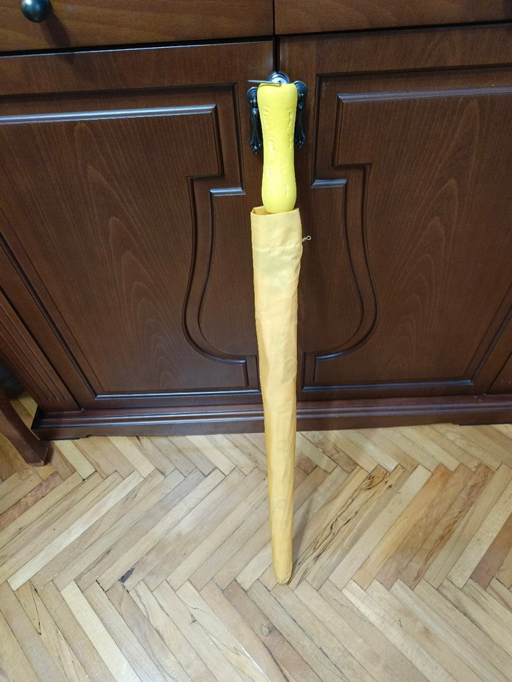 Sarı Pileli Kadın Şemsiye - Görsel 5