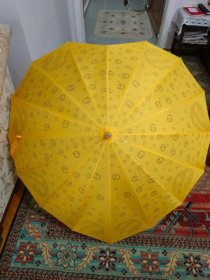 Sarı Pileli Kadın Şemsiye - Görsel 2