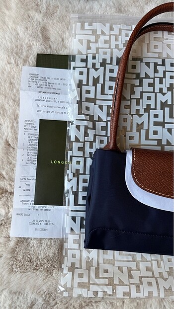 Longchamp Orijinal Medium tote lacivert