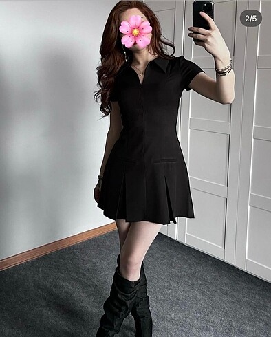 Zara Zara siyah pileli elbise
