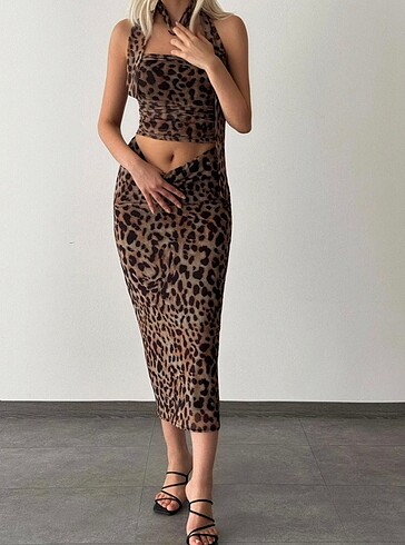 m Beden Zara leopar takım