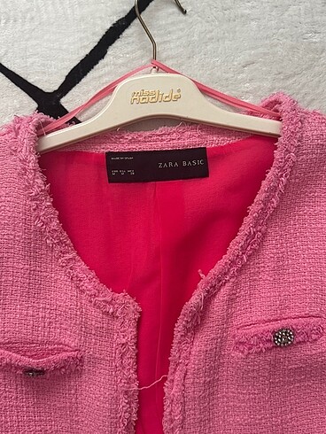 Zara Zara şeker pembesi tüvit ceket