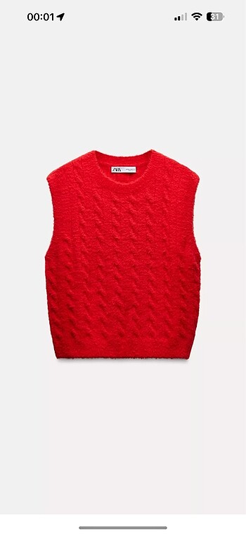 Zara kırmızı süveter - Görsel 2