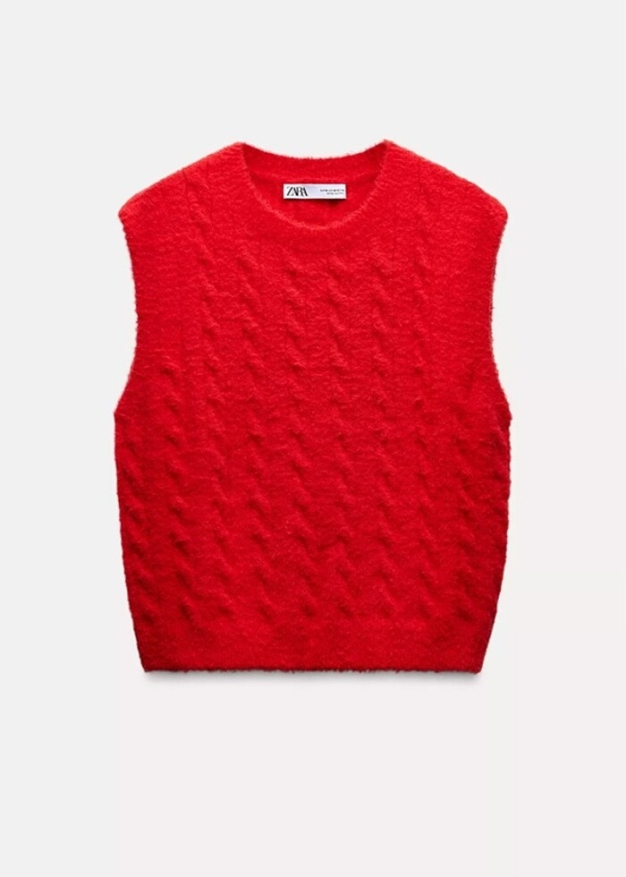 Zara kırmızı süveter - Görsel 2