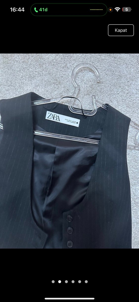 Zara Siyah Düğmeli Kolsuz Yelek - Görsel 2