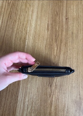 Fermuarlı Siyah Deri Kadın Cüzdan - Görsel 3