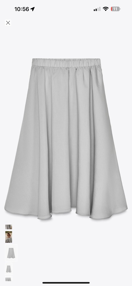 Gri Midi Salaş Kadın etek liyosel kumaş - Görsel 3
