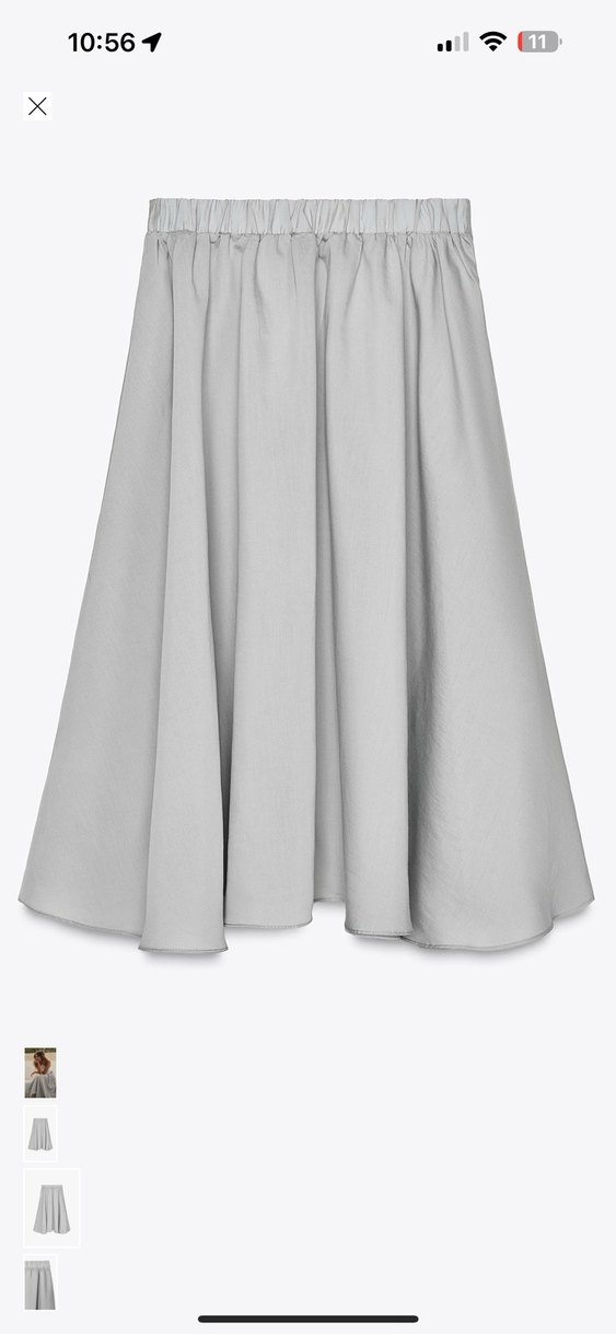 Gri Midi Salaş Kadın etek liyosel kumaş - Görsel 4