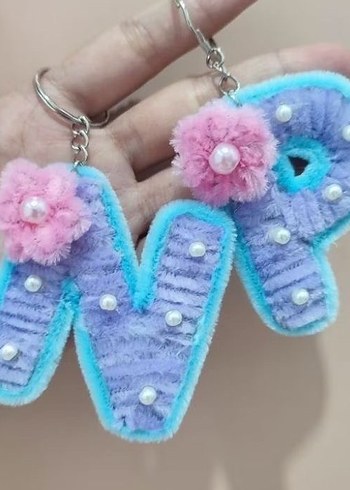 Mor Boncuklu Peluş Anahtarlık - Görsel 2