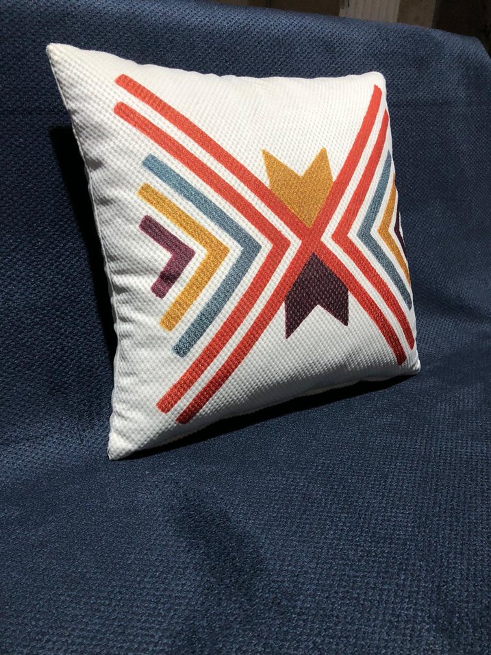 Renkli Nakışlı Bohem Dekoratif Yastık - Görsel 2