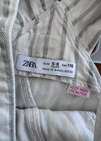 4 Yaş Beden Zara erkek çocuk çizgili salopet