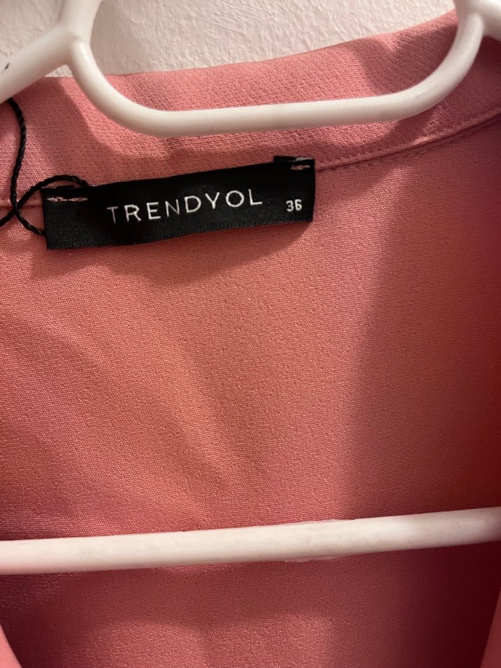 Pudra Pembe Notch Yaka elibse - Görsel 5