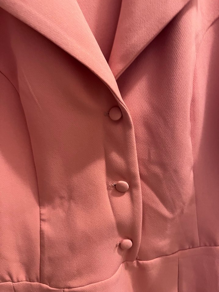 Pudra Pembe Notch Yaka elibse - Görsel 2