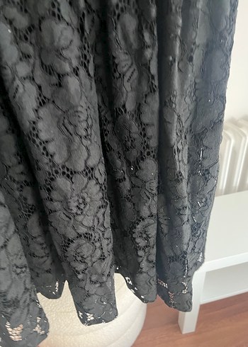 Siyah Dantelli Straplez Gotik Midi Elbise - Görsel 6