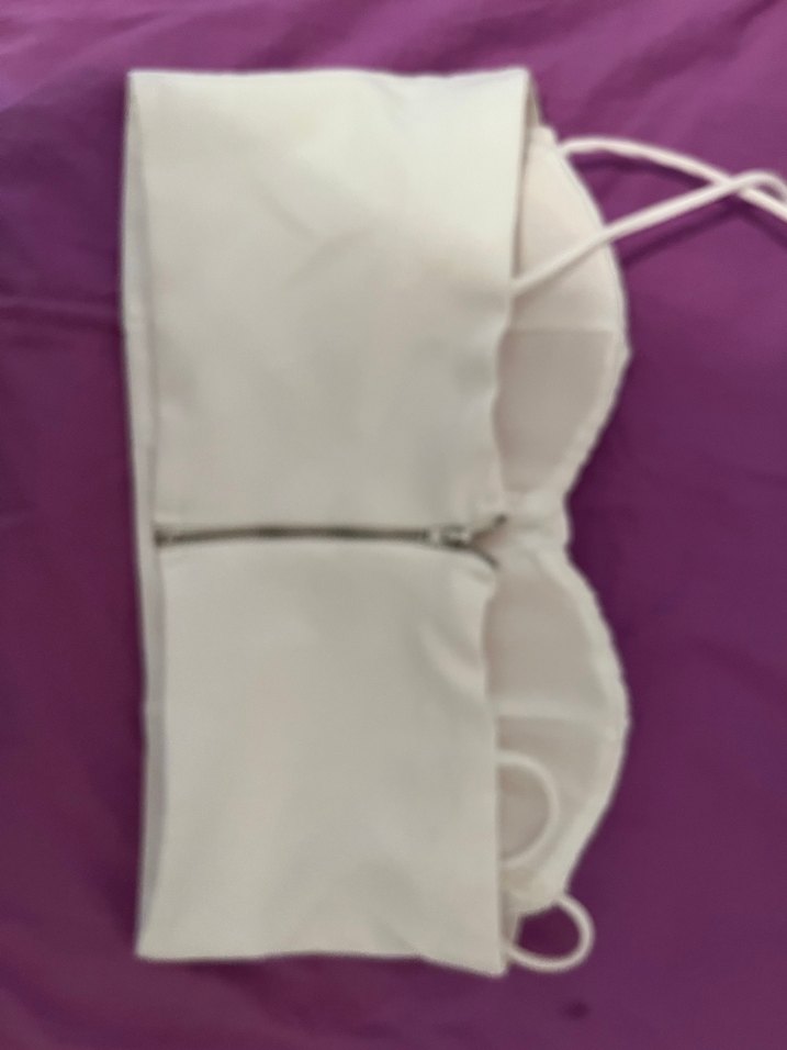 Beyaz Pilili Straplez Midi Bustiyer - Görsel 2