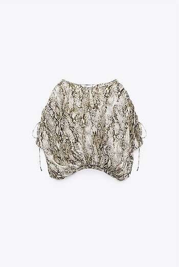 Leopar desenli top bluz