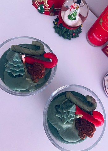 Diğer Renkli Noel Temalı Yeşil Mumlar 2li set