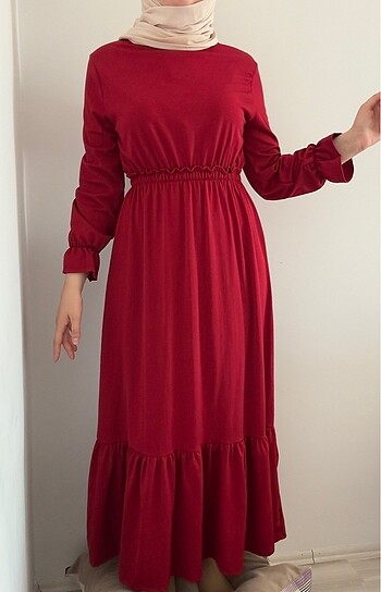 38 Beden Bordo Elbise