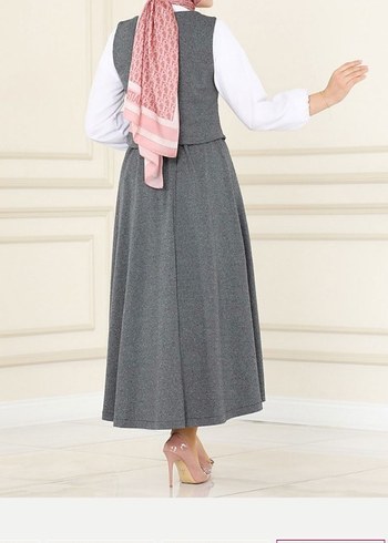 Gri Uzun takım elbise - Görsel 4