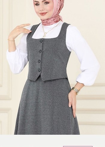 Gri Uzun takım elbise - Görsel 3