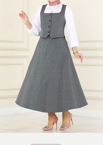 Gri Uzun takım elbise - Görsel 2