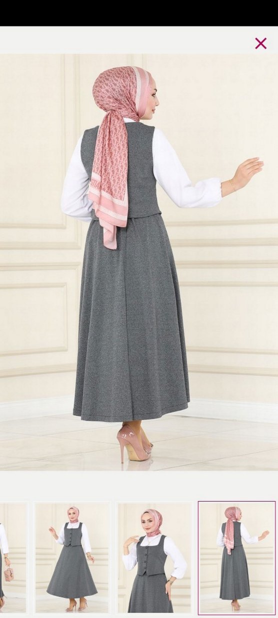 Gri Uzun takım elbise - Görsel 4