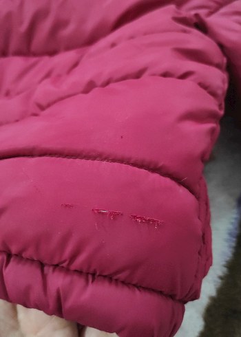 Kız Çocuk Bordo Kapüşonlu Kışlık Mont - Görsel 5