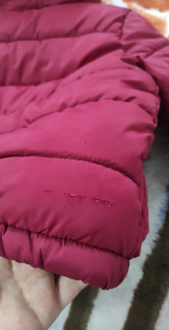 Kız Çocuk Bordo Kapüşonlu Kışlık Mont - Görsel 5