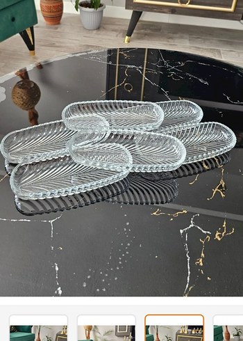 Modern Klasik Yılan Derisi Desenli Siyah Tabak Seti - Görsel 3